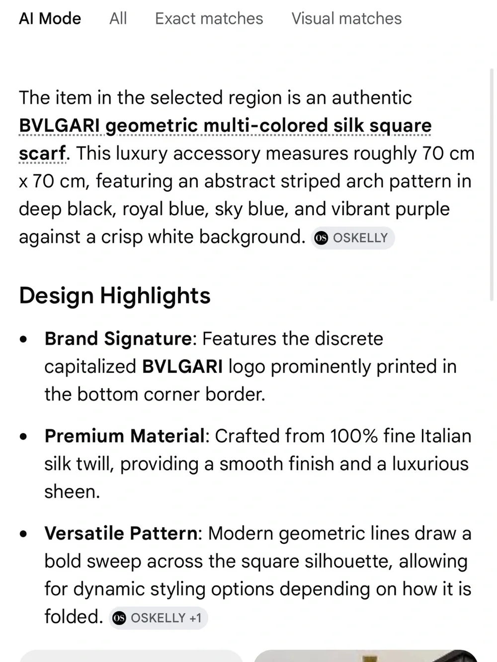 Bvlgari Silk Scarf Geometric Print